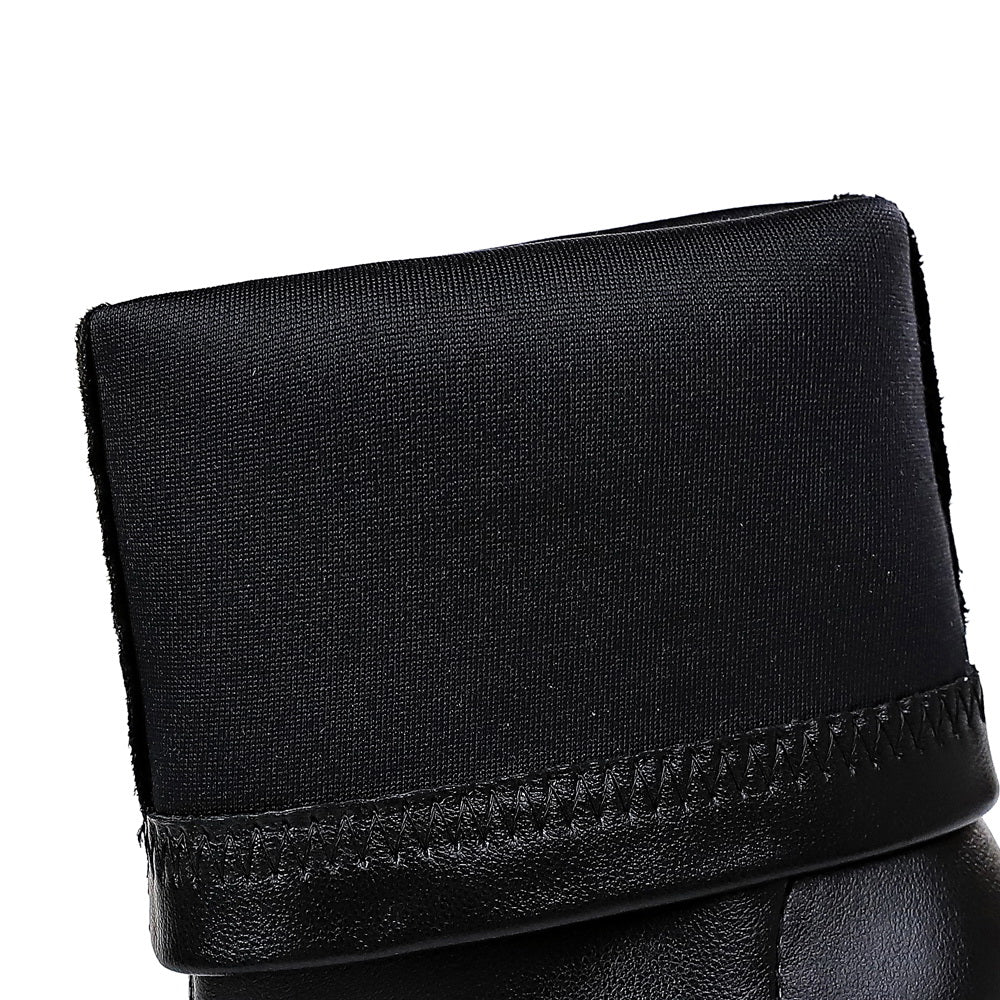 Sleek Noir Pointed-Toe Heeled Boots